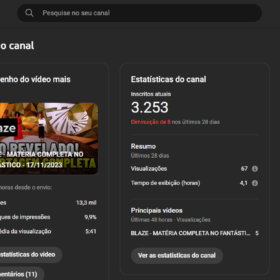 Canal Youtube de 3,25 Mil Inscritos. Era canal de cortes de GTA RP -