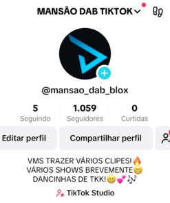 Conta do tiktok 1059 Seguidores
