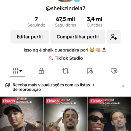 TIKTOK - 67.5K Seguidores 3.4M Curtidas