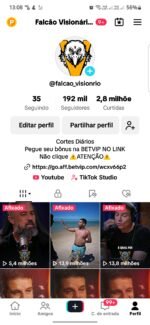 TikTok Cortes Monetizado com 192 Mil Seguidores