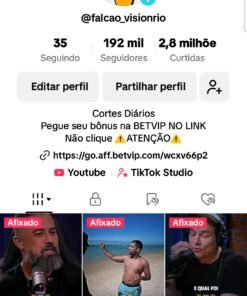 TikTok Cortes Monetizado com 192 Mil Seguidores
