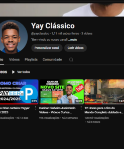CANAL YOUTUBE 1100 INSCRITOS FALTANDO APENAS HISTORICO PARA MOETIZAR