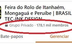 Grupo no Facebook com mais de 178K de Membros