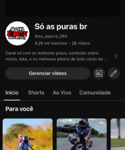 Canal YouTube 4,26k inscritos