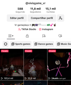 Perfil tiktok com 12 mil seguidores e 10 mil curtidas e muitas visualizações (não monetizado ainda)