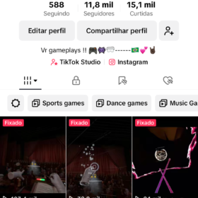 Perfil tiktok com 12 mil seguidores e 10 mil curtidas e muitas visualizações (não monetizado ainda)