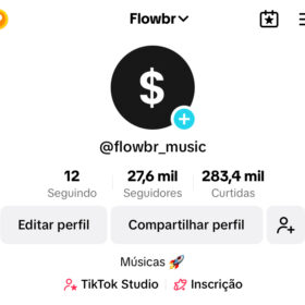 Conta Tiktok 27k Flowbr