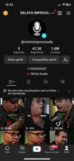 conta do tiktok com 67.2K Seguidores 1M Curtidas