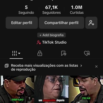 conta do tiktok com 67.2K Seguidores 1M Curtidas