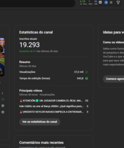 Canal no YouTube 19.2k Futebol Barcelona com seguidores e engajamento todos reais SUPER PROMOÇÃO!