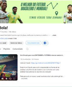 Canal Youtube Fala Bola com 670 Inscritos