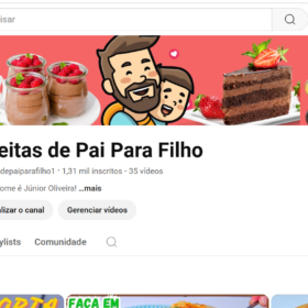CANAL DE RECEITAS COM 1300 INSCRITOS
