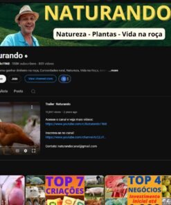 Canal Youtube monetizado Agronegócio e Curiosidades da Natureza - 958K Inscritos• 809 videos - Rendendo Bem