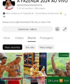 Canal YouTube 5,75k shorts A fazenda