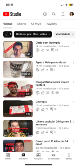 Canal Youtube 1k orgânico conteúdo dietas 3.600 horas
