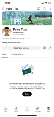 Canal YouTube de Tipster de Futebol com 1,2k (Pra vender logo)