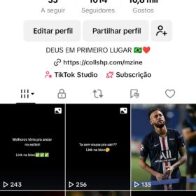 Conta tiktok com 1k de seguidores