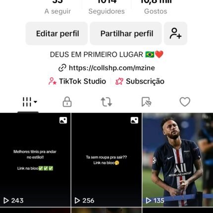 Conta tiktok com 1k de seguidores