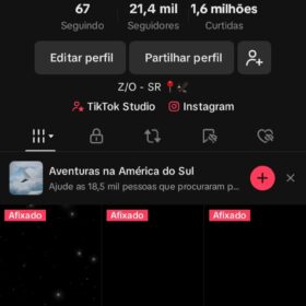 Conta tiktok com 21K de seguidores