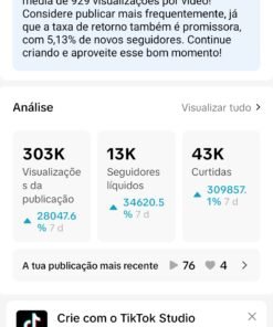 Conta tiktok recem monetizada com 14k de inscritos