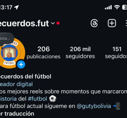 INSTAGRAM DE FUTEBOL EM ESPANHOL 200K