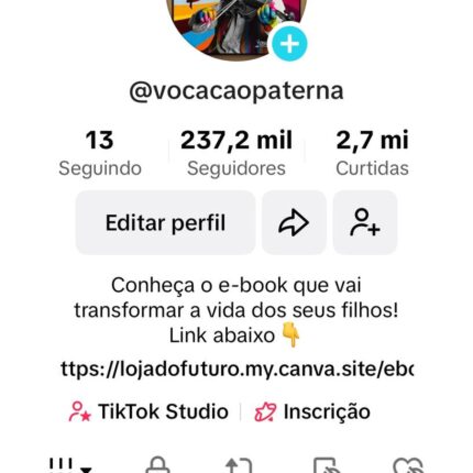 Conta Tiktok Monetizada com 237k de seguidores