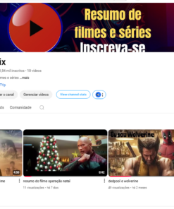 canal do Youtube 1800 Inscritos / filmes