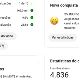 Canal Não Monetizado no momento com 4800 Inscritos.