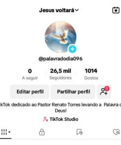 TikTok Monetizado nicho Cristão com 26 Mil Seguidores
