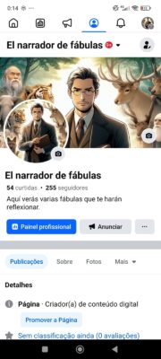 Pagina Facebook de historias em Espanhol 255 Seguidores