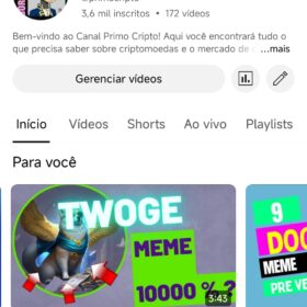 Canal Primocripto com 3570 Inscritos