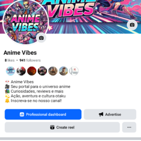 Página de Facebook +900 seguidores Anime Vibes