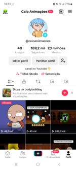 VENDO PERFIL NO TIKTOK 190K ALCANCE MUITO BOM