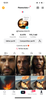 Conta do TikTok com 8k de seguidores