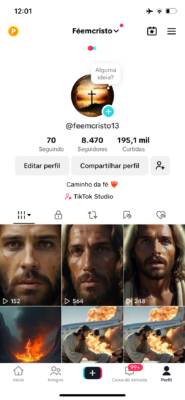 Conta do TikTok com 8k de seguidores
