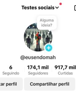 Tiktok 174.1K Seguidores 917.7K Curtidas Testes sociais