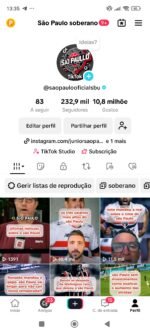 Tiktok São Paulo soberano 232mil Seguidores
