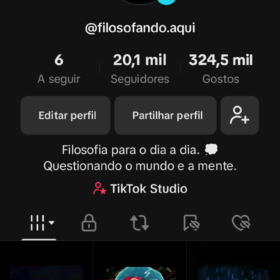 Conta do tiktok com 20K de seguidores