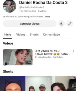 Canal de 1,74 mil inscritos Não monetizado A Venda!