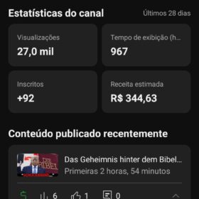 Canal de profecia 1,37 mil inscritos