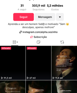 Conta tik Tok real 3100 Seguidores 77.3K Curtidas
