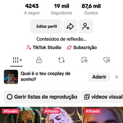Conta do TikTok com 19k Monetizado