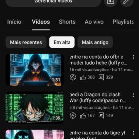 Conta de quase 6k de inscrito no YouTube /não monetizado público real conteúdo de games
