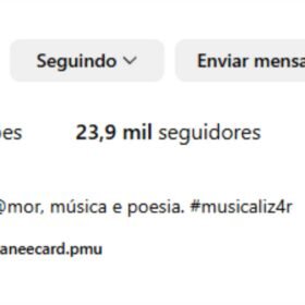 INSTA @musicaliz4r 3.403 publicações 23,9 mil seguidores