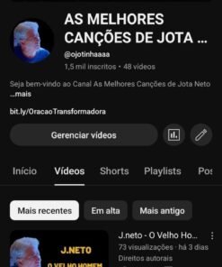 Canal no YouTube à venda – As Melhores Canções de J. Neto com 1500 Inscritos