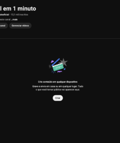 Canal YouTube com 13.135 inscritos