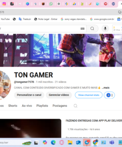 CANAL DO YOUTUBE NOME TON GAMER 1k