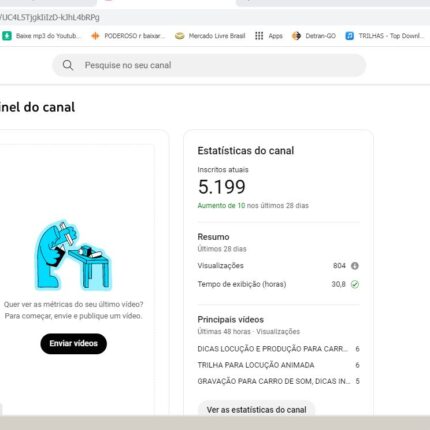 Canal do yutube parado, com mais de 5 mil inscritos, falta só organisar e atualisar dentro das diretrizes atual.