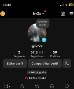 Conta Tiktok monetizada menos de 30 dias com 57k seguidores