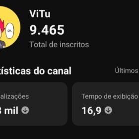 Canal no YouTube com 9.4k